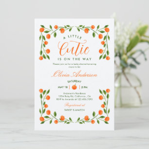 A Little Cutie Orange Citrus Baby Shower Invitation