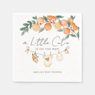 A Little Cutie Orange Citrus Baby Shower Napkin