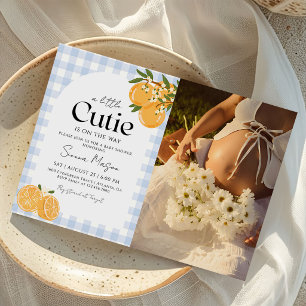A Little Cutie Orange Citrus Baby Shower Photo Invitation