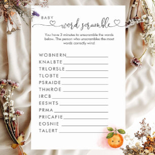 A Little Cutie Orange Clementine  Word Scramble