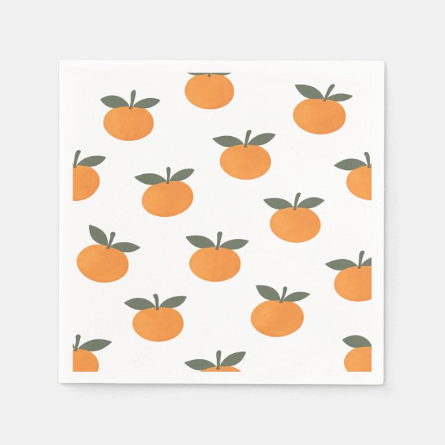 A Little Cutie Orange Gender Neutral Baby Shower Napkin (Front)