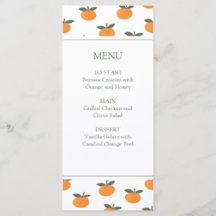 A Little Cutie Orange Gender Neutral Citrus Modern Menu