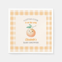 A Little Cutie Orange Gingham Citrus Baby Shower