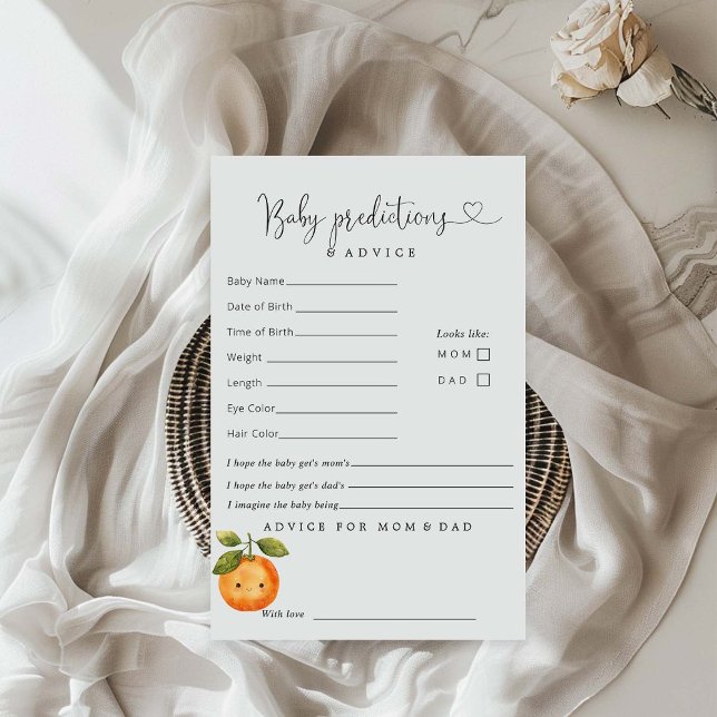 A Little Cutie Orange Shower Predictions Advice (Creator Uploaded)