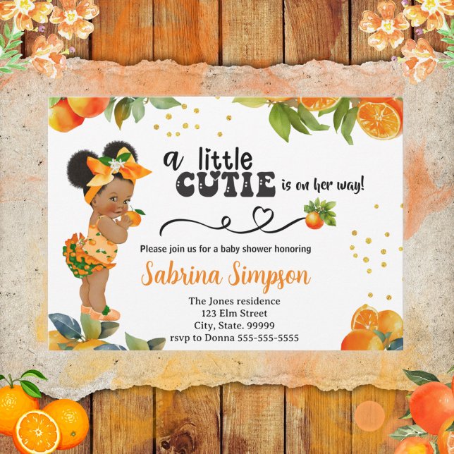 A Little Cutie Orange Themed Baby Shower  Invitation (Creator Uploaded)