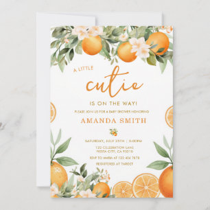  A Little Cutie Oranges Is On The Way Baby Shower Invitation