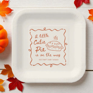 A Little Cutie Pie Baby Shower Favour Paper Plate