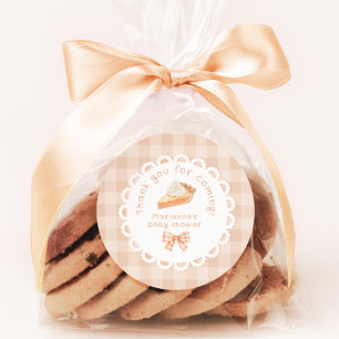 A little cutie Pie Baby shower Thank you Classic Round Sticker