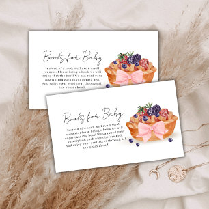 A Little Cutie Pie Berry Bow Books For Baby Shower Enclosure Card