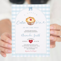A Little Cutie Pie Blue Gingham Cherry Baby Shower
