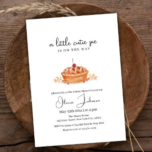 A Little Cutie Pie Cherry Fall Baby Shower Invitation