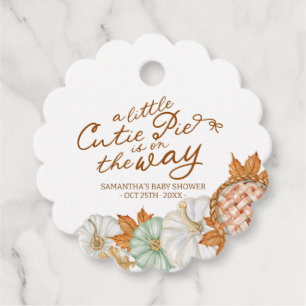 A Little Cutie Pie Fall Baby Shower Favour Tags