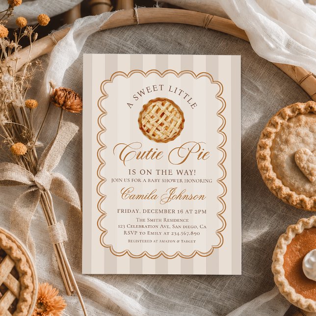 A Little Cutie Pie Fall Baby Shower Invitation (Creator Uploaded)