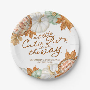 A Little Cutie Pie Fall Baby Shower Paper Plate