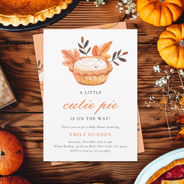 A Little Cutie Pie Fall Floral Baby Shower Invitation (Creator Uploaded)
