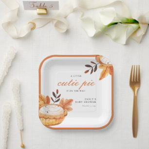 A Little Cutie Pie Fall Floral Baby Shower Paper P Plate