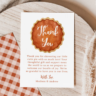A Little Cutie Pie Fall Pumpkin Baby Shower Thank You Card
