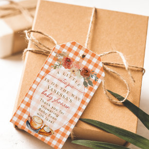 A Little Cutie Pie Floral Fall Themed Baby Shower Gift Tags