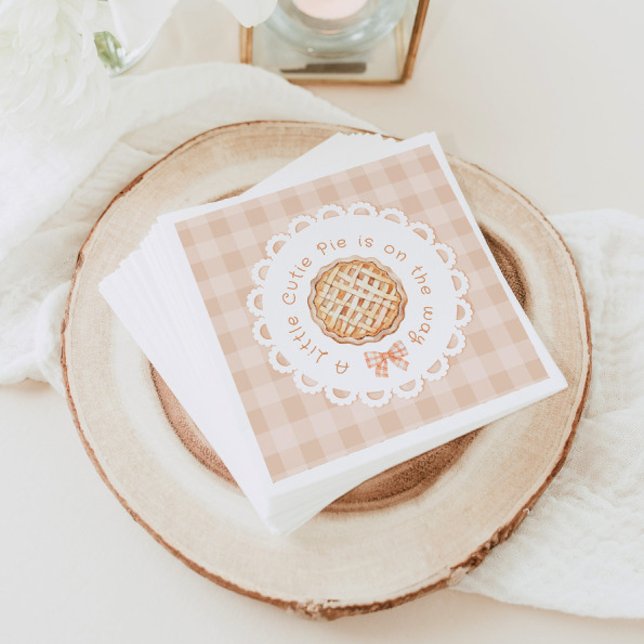 A little cutie Pie gender neutral Bow baby shower Napkin (Creator Uploaded)