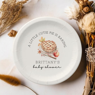 A Little Cutie Pie Is Baking Autumn Baby Shower  Paper Plate