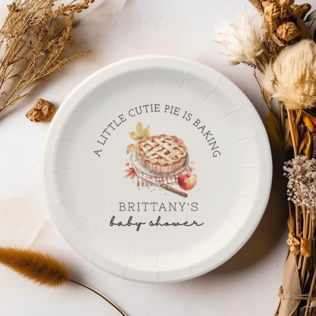 A Little Cutie Pie Is Baking Autumn Baby Shower  Paper Plate (A Little Cutie Pie Is Baking Autumn Baby Shower Paper Plates)