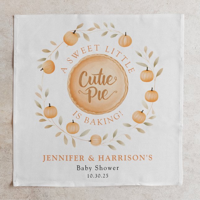 A Little Cutie Pie Is Baking | Baby Shower Napkin (Creator Uploaded)