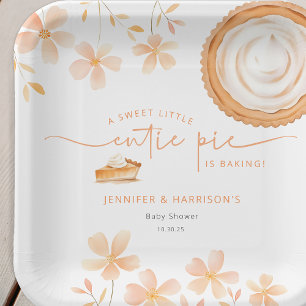 A Little Cutie Pie Is Baking Baby Shower Paper Plate