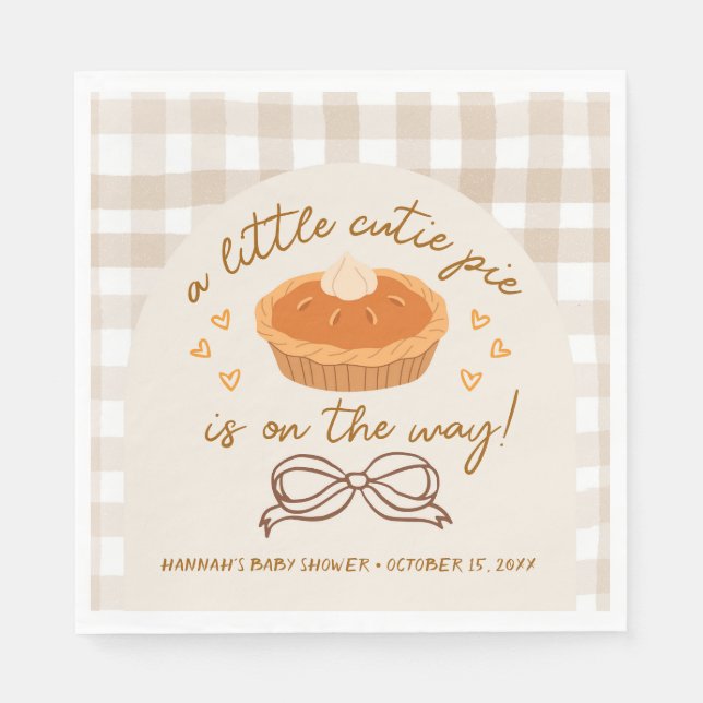 A little Cutie Pie is on his way  Napkin (Front)