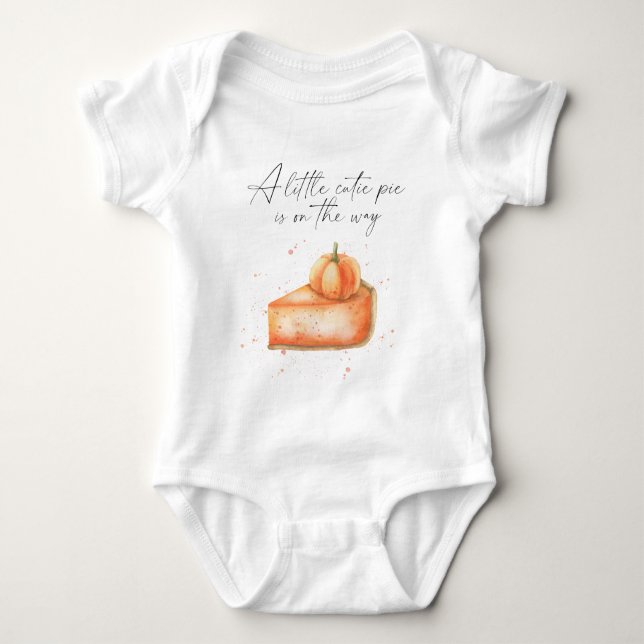 "A little cutie pie is on the way" baby shower Bodysuit (Front)