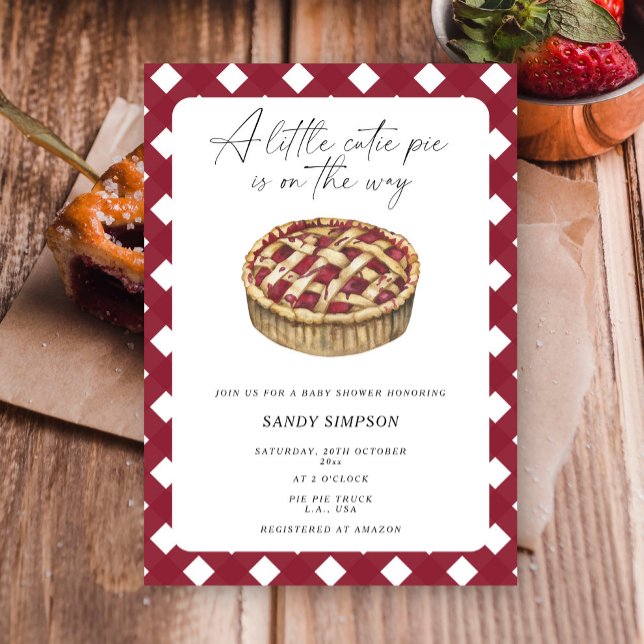 A Little Cutie Pie is on the way Baby Shower Invitation (Creator Uploaded)