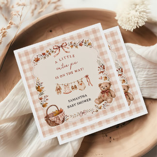 A little Cutie Pie is on the way Baby shower Napkin