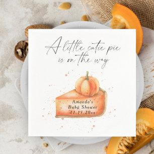 "A little cutie pie is on the way" baby shower Napkin