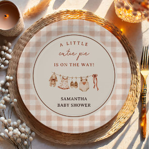 A little Cutie Pie is on the way Baby shower Paper Plate