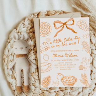 A Little Cutie Pie Is on the Way Baby Shower Party Invitation