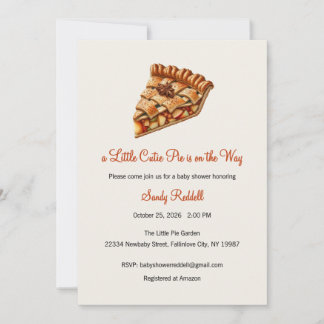 A Little Cutie Pie is on the Way Invitation, Baby Invitation