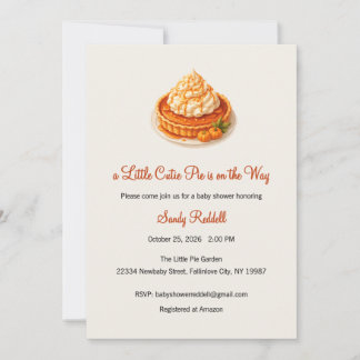 A Little Cutie Pie is on the Way Invitation, Baby Invitation