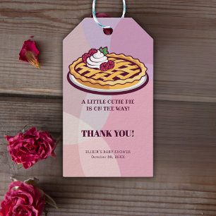 A Little Cutie Pie Minimalist Purple Baby Shower Gift Tags