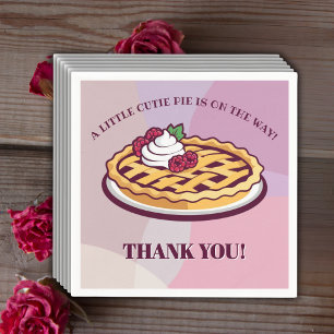 A Little Cutie Pie Minimalist Purple Baby Shower Napkin