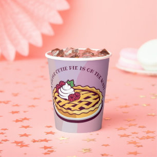 A Little Cutie Pie Minimalist Purple Baby Shower Paper Cups