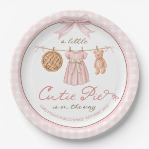 A Little Cutie Pie Personalised Baby Shower Paper Plate