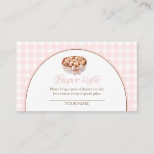 A Little Cutie Pie Pink Gingham Diaper Raffle Enclosure Card