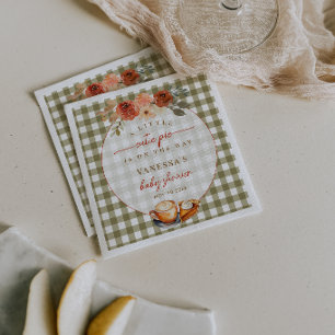 A Little Cutie Pie Pumpkin Spice Latte Baby Shower Napkin