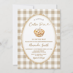 A Little Cutie Pie Rustic Baby Shower Invitation