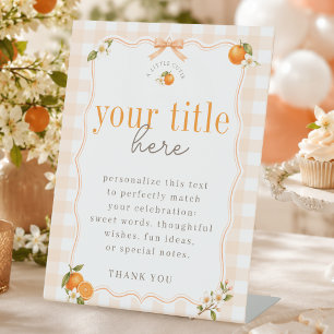 A Little Cutie Trendy Baby Shower Blank Party SIgn