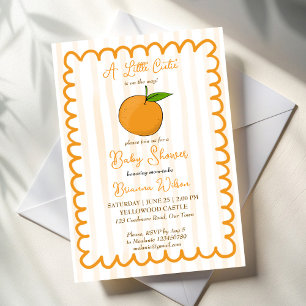 A little cutie whimsical citrus baby shower invitation