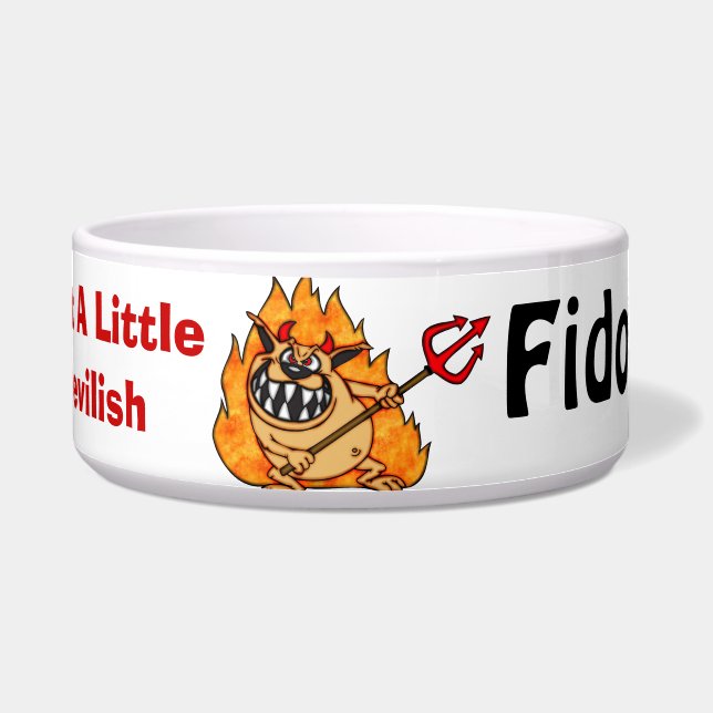 A Little Devilish Customised Dog Bowls (Front)