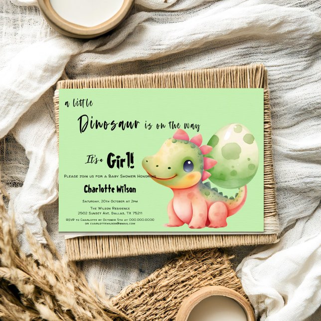 A Little Dinosaur Is On the Way Baby Shower Invitation (Creator Uploaded)