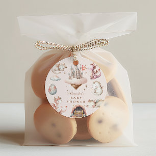 A Little Dragon is on the Way Baby Shower Classic Round Sticker