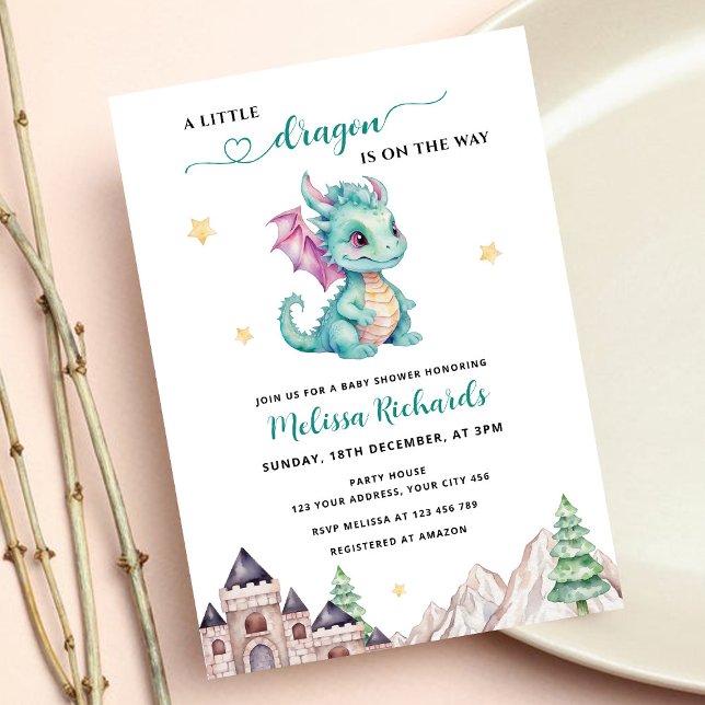 A Little Dragon is on the Way Baby Shower Invitation (Creator Uploaded)