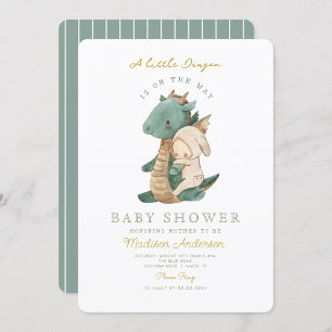 A little dragon is on the way Baby Shower Invitation